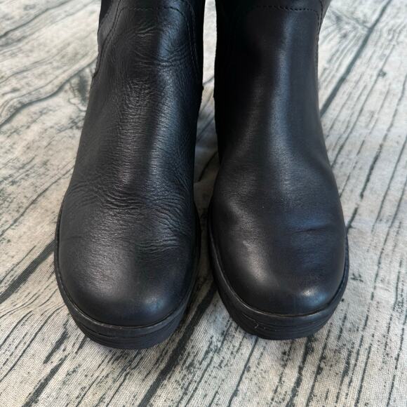 Fly London Black Leather Knee High Wedge Boots EU38/ US7-7.5 - Picture 4 of 12